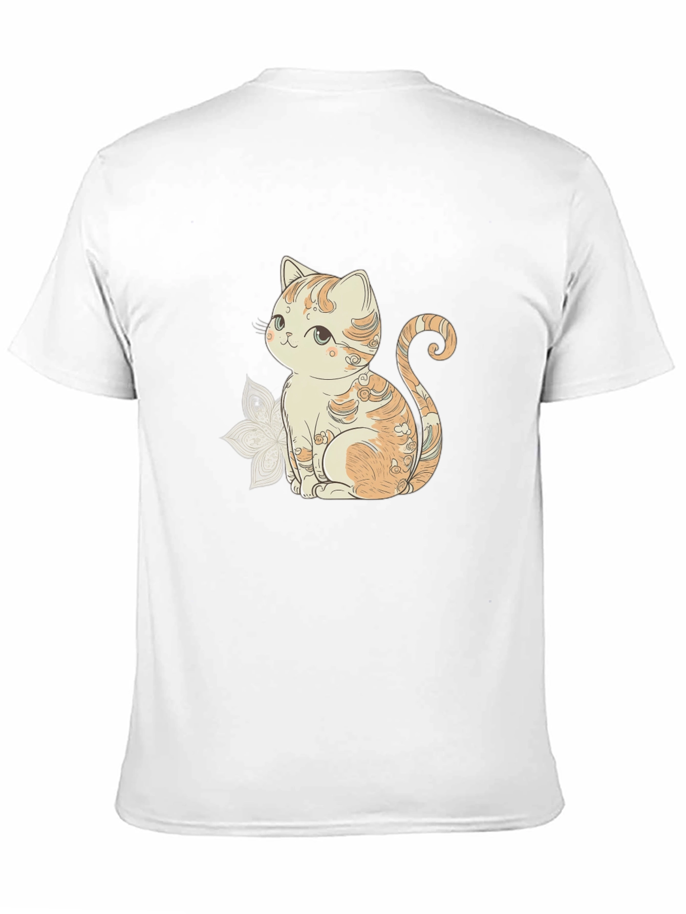 Cute Cat Graphic Black T-Shirt