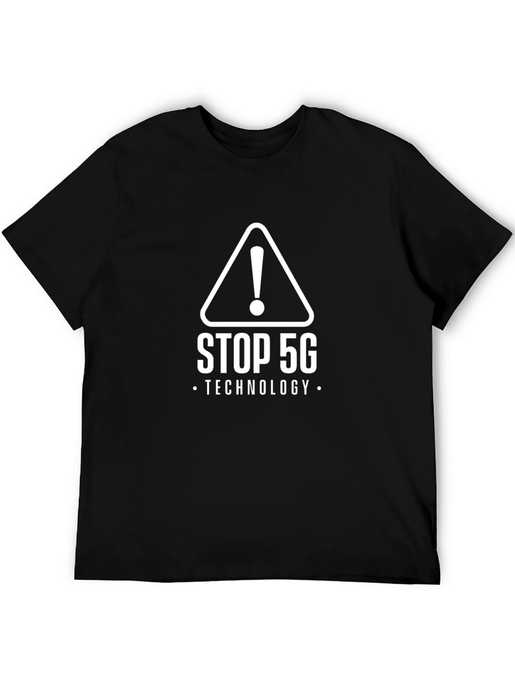 Stop 5G Technology T-Shirt - Black Crew Neck