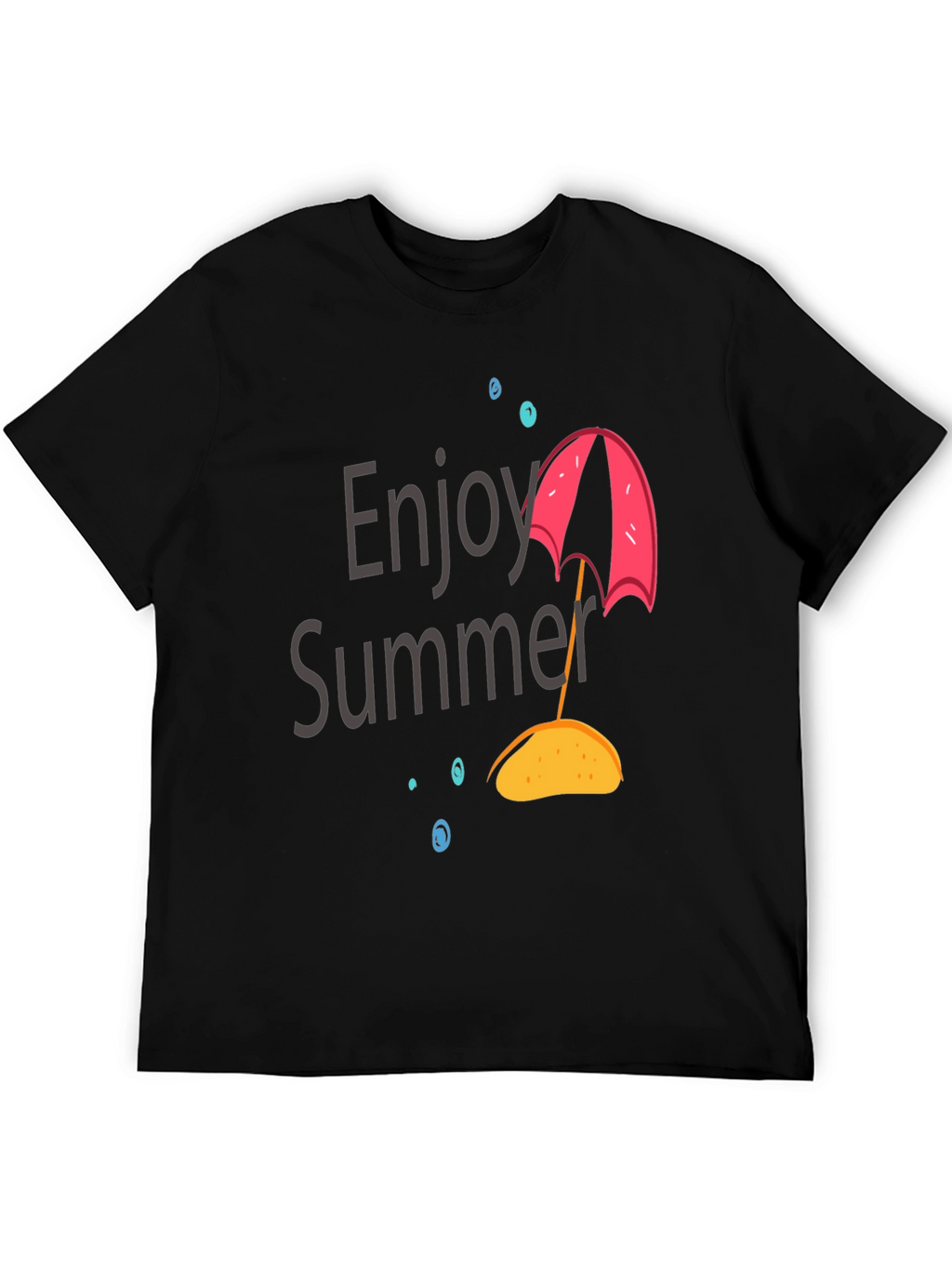 Enjoy Summer Graphic T-Shirt - Black Cotton Tee