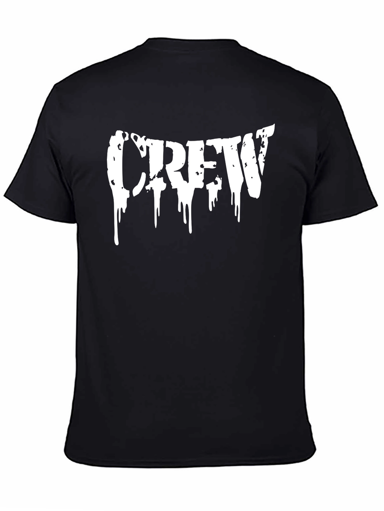 Crew Drip Graphic T-Shirt - Black Cotton Tee