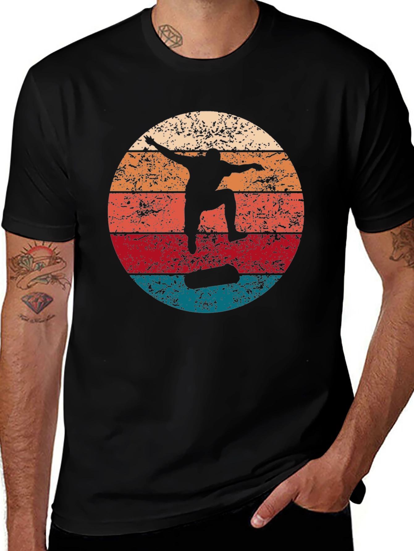 Vintage Skateboarder Graphic Tee - Retro Style