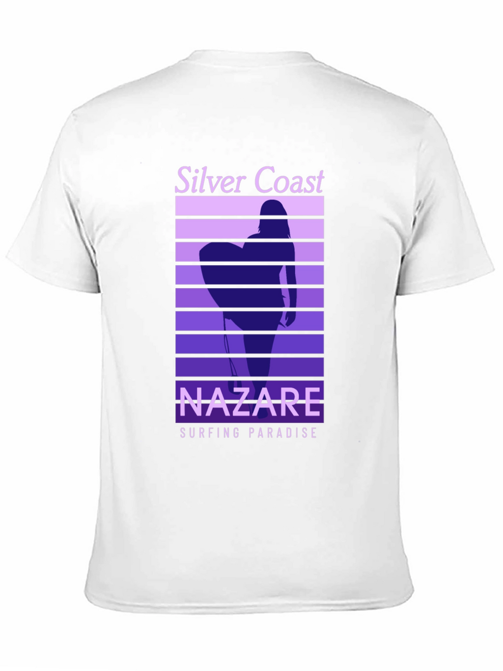 Nazare Surfing Paradise T-Shirt - Silver Coast Design