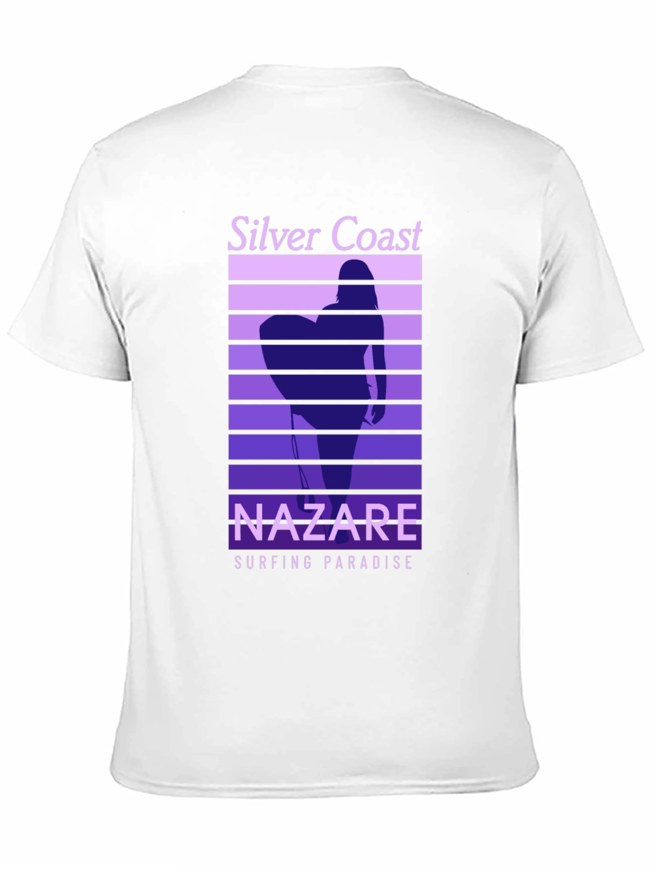 Nazare Surfing Paradise T-Shirt - Silver Coast Design