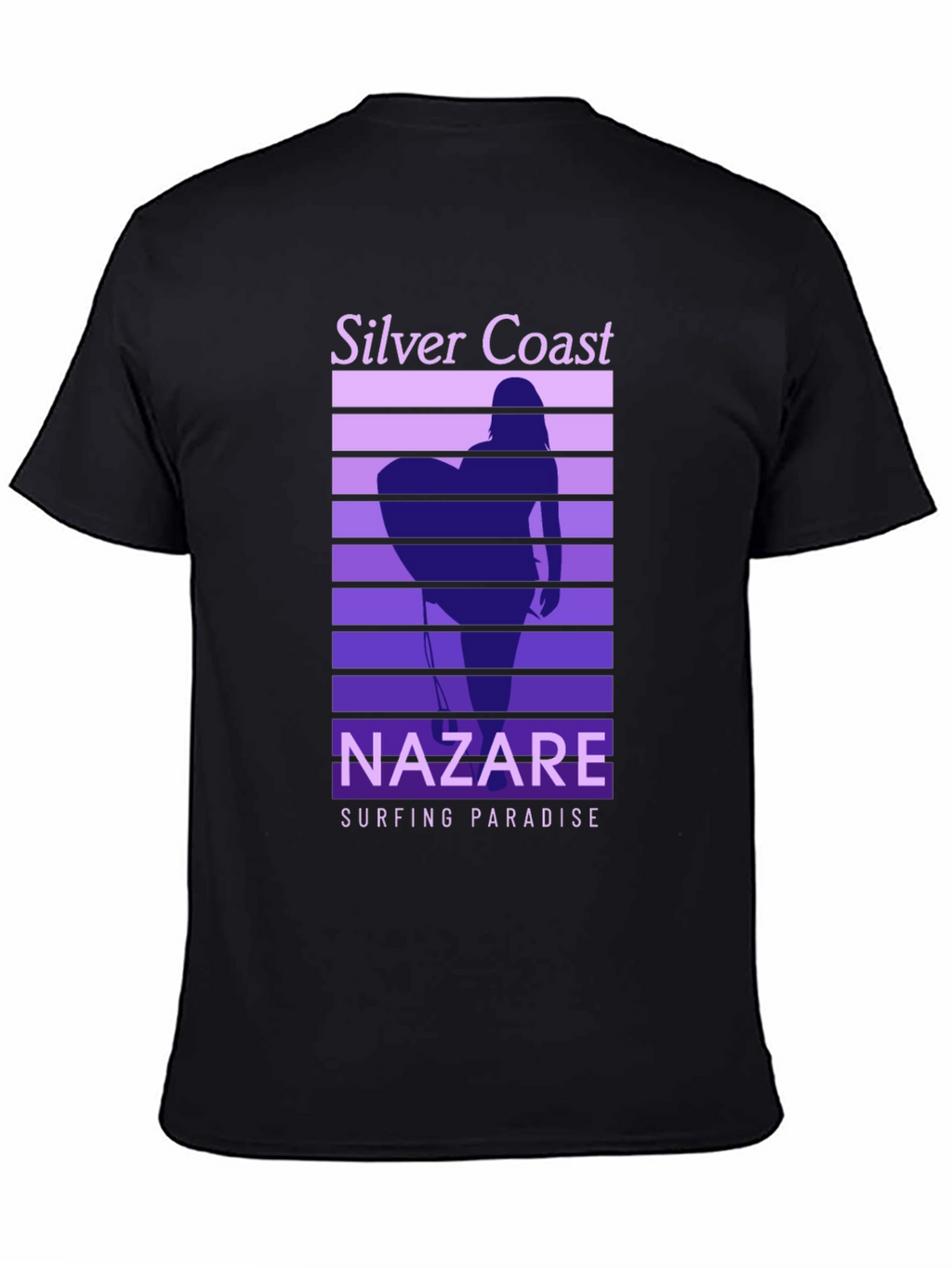Nazare Surfing Paradise T-Shirt - Silver Coast Design