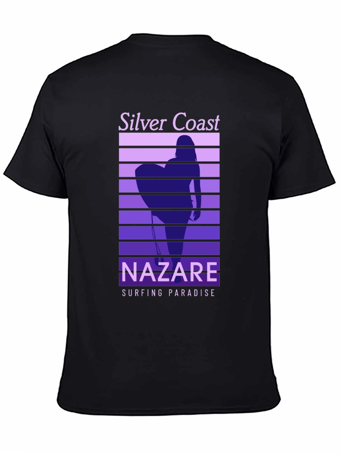 Nazare Surfing Paradise T-Shirt - Silver Coast Design