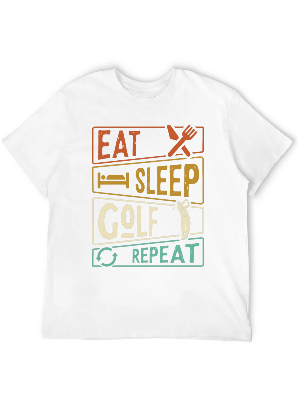 Eat Sleep Golf Repeat Black Graphic Tee