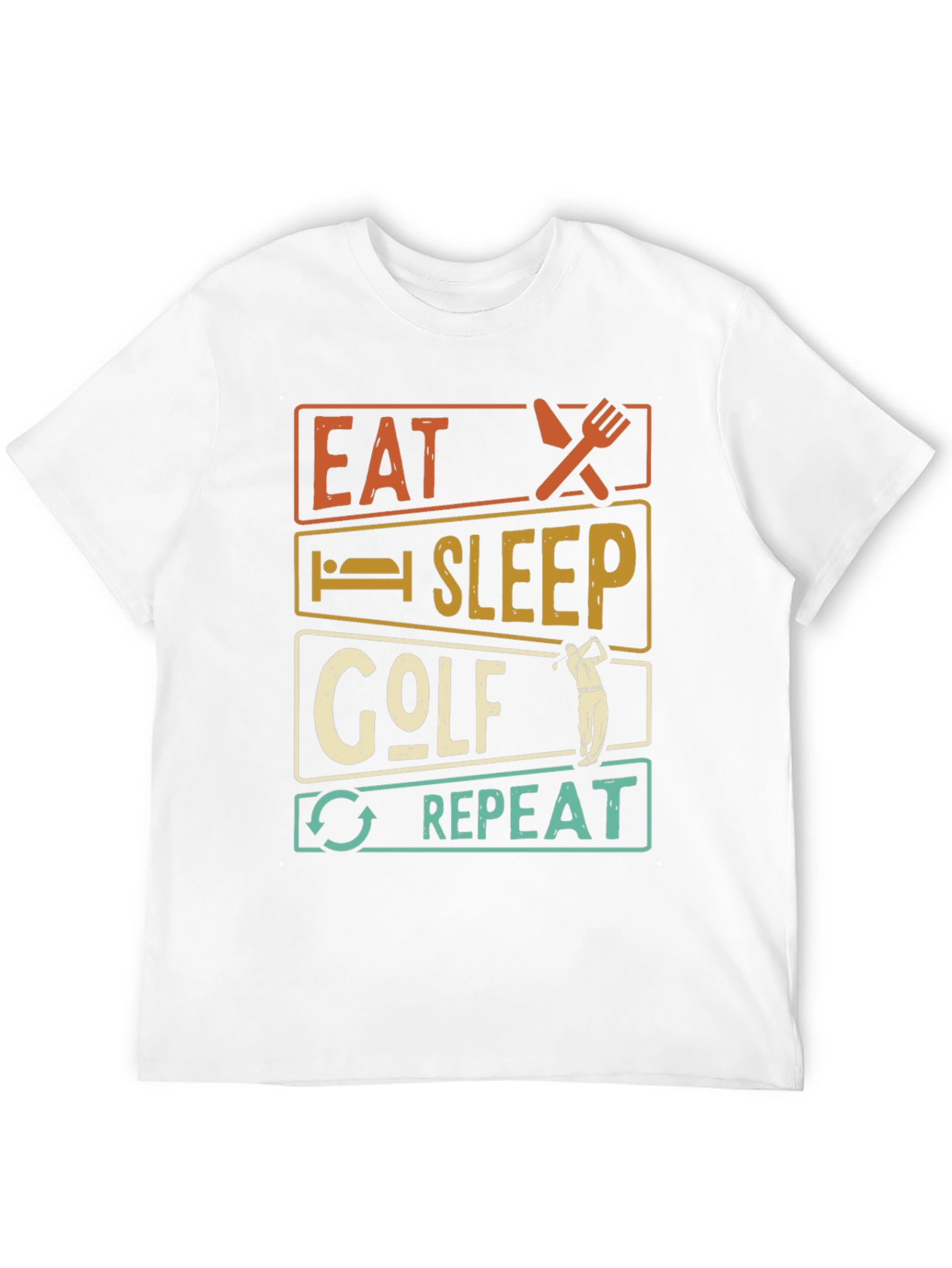 Eat Sleep Golf Repeat Black Graphic Tee