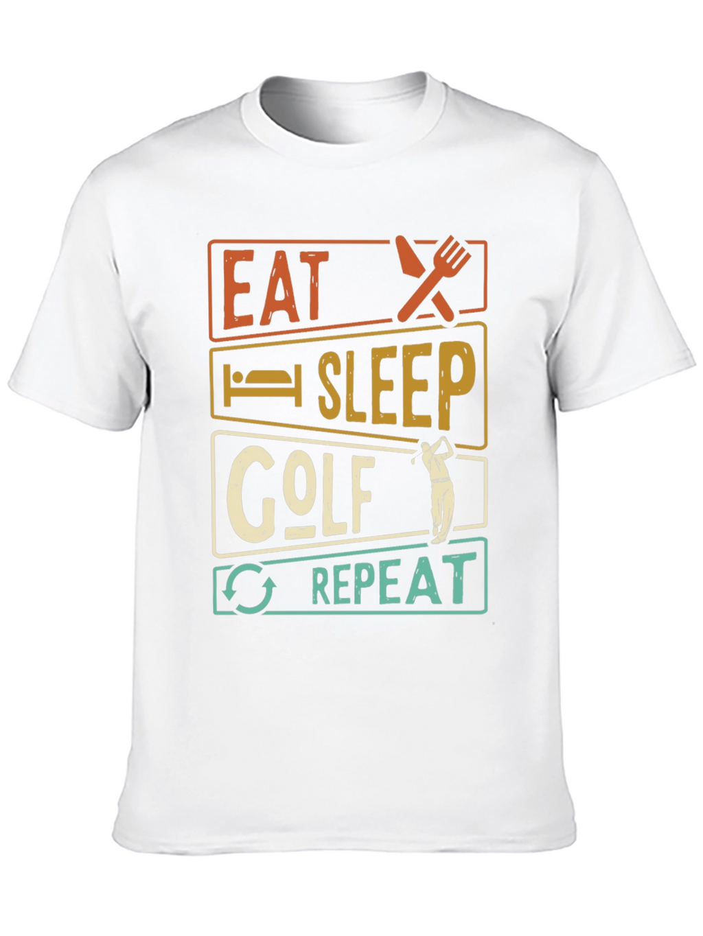Eat Sleep Golf Repeat Black Graphic Tee