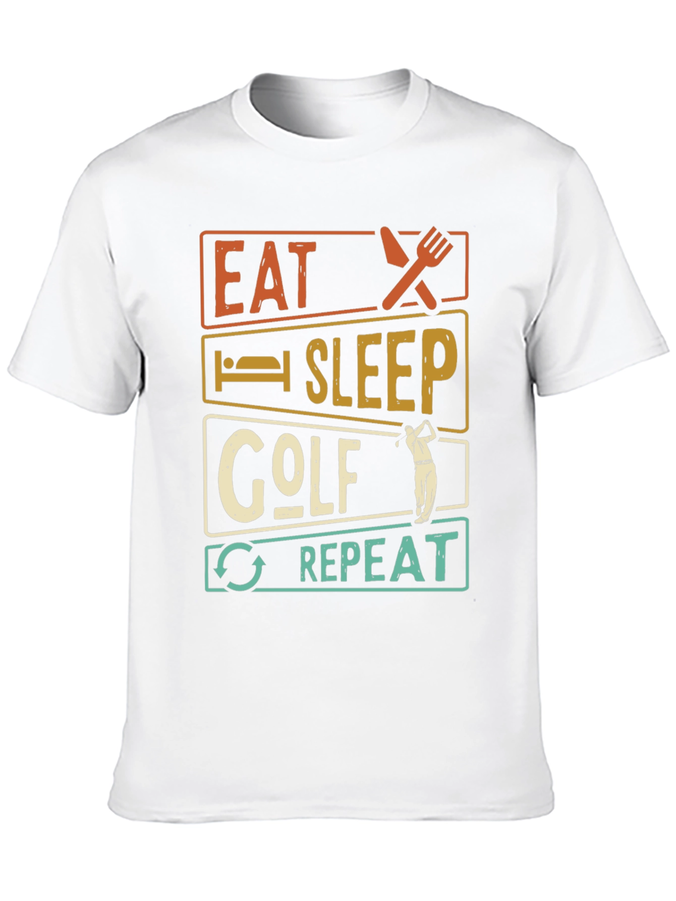 Eat Sleep Golf Repeat Black Graphic Tee