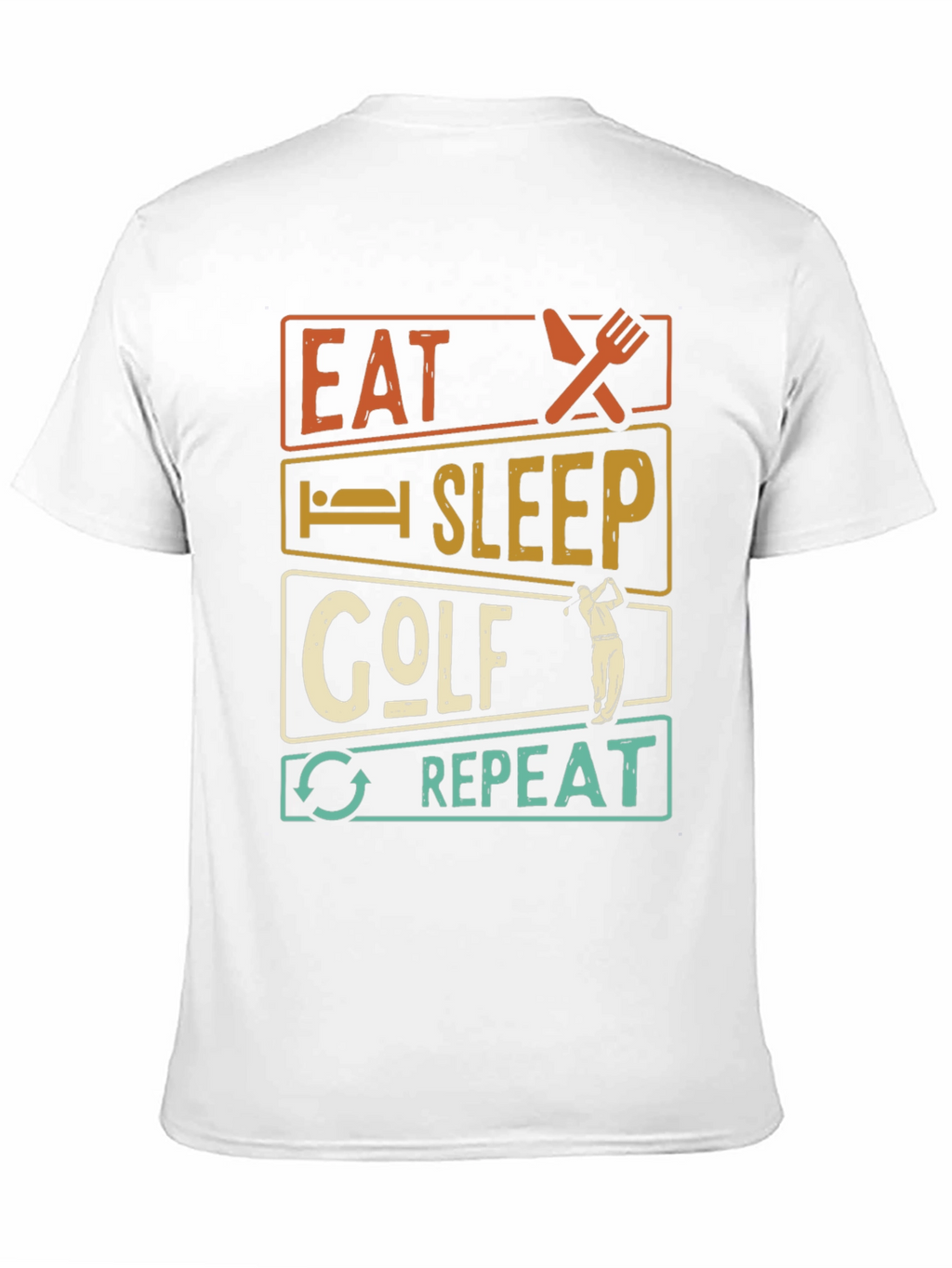 Eat Sleep Golf Repeat Black Graphic Tee