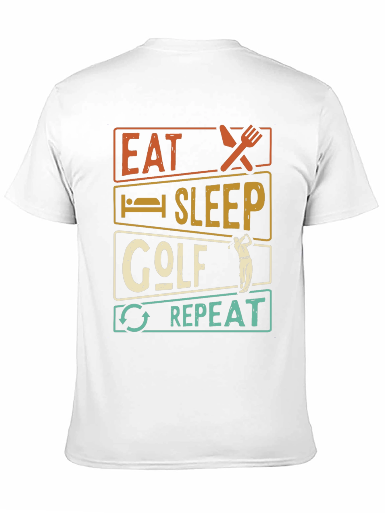 Eat Sleep Golf Repeat Black Graphic Tee