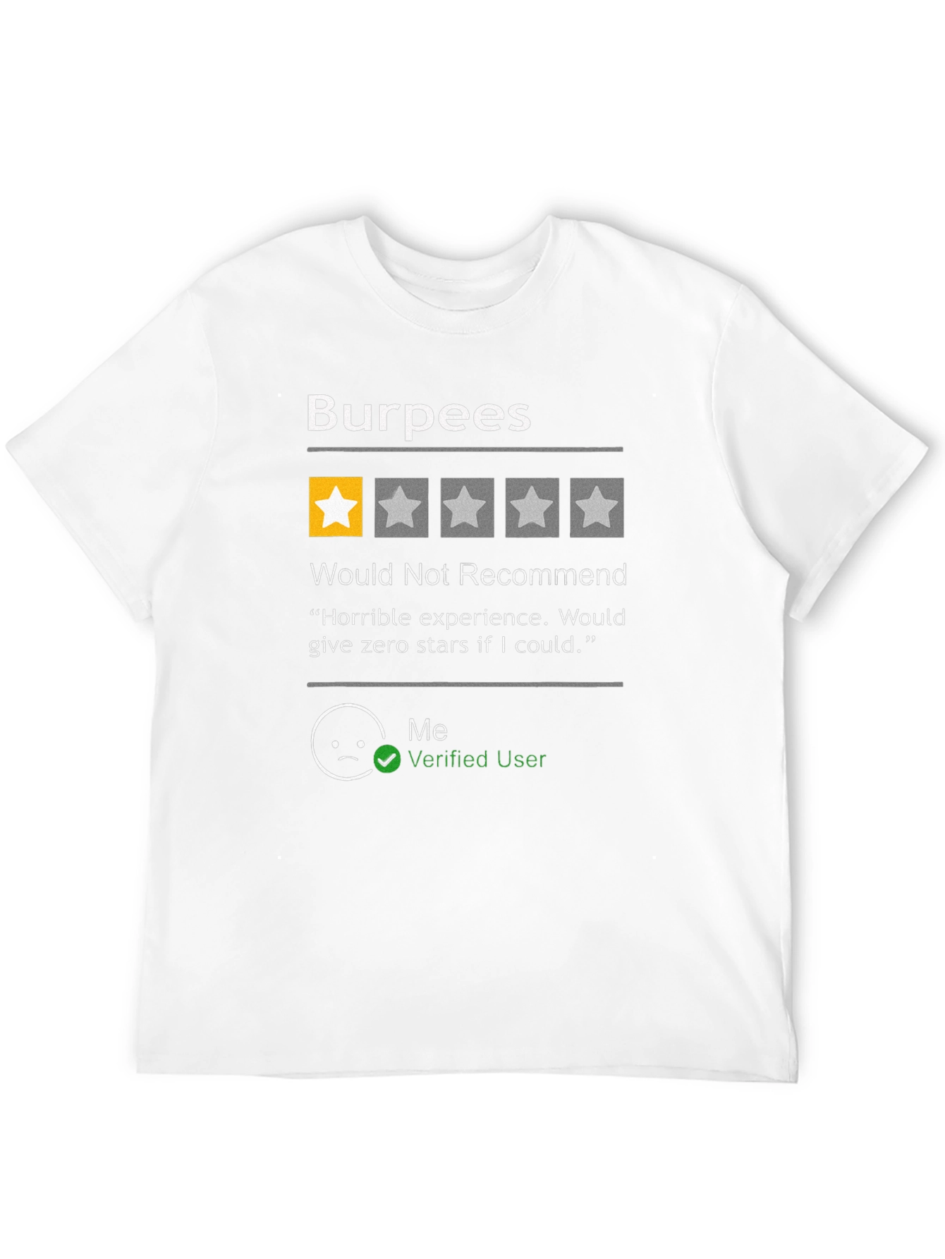 Burpees One-Star Review T-Shirt - Funny Workout Shirt