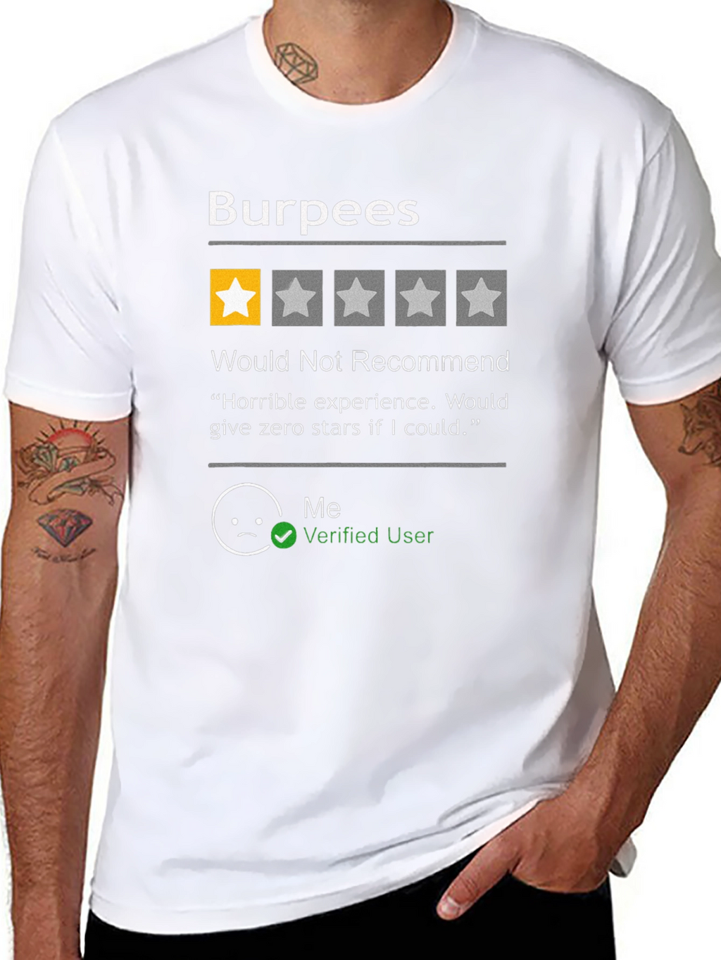 Burpees One-Star Review T-Shirt - Funny Workout Shirt