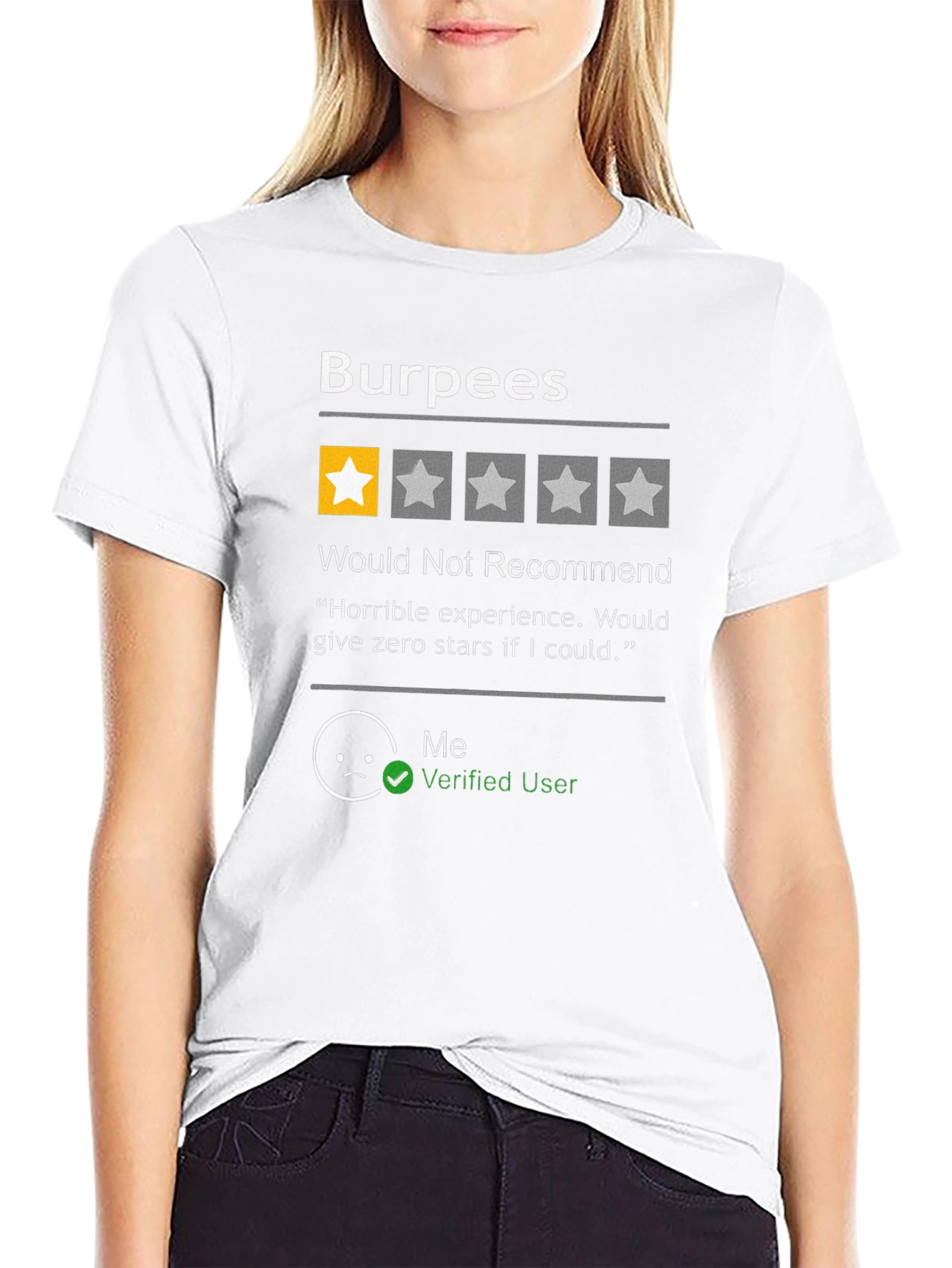 Burpees One-Star Review T-Shirt - Funny Workout Shirt