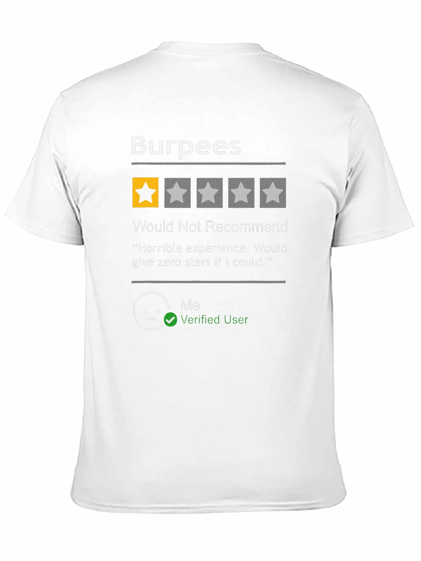 Burpees One-Star Review T-Shirt - Funny Workout Shirt