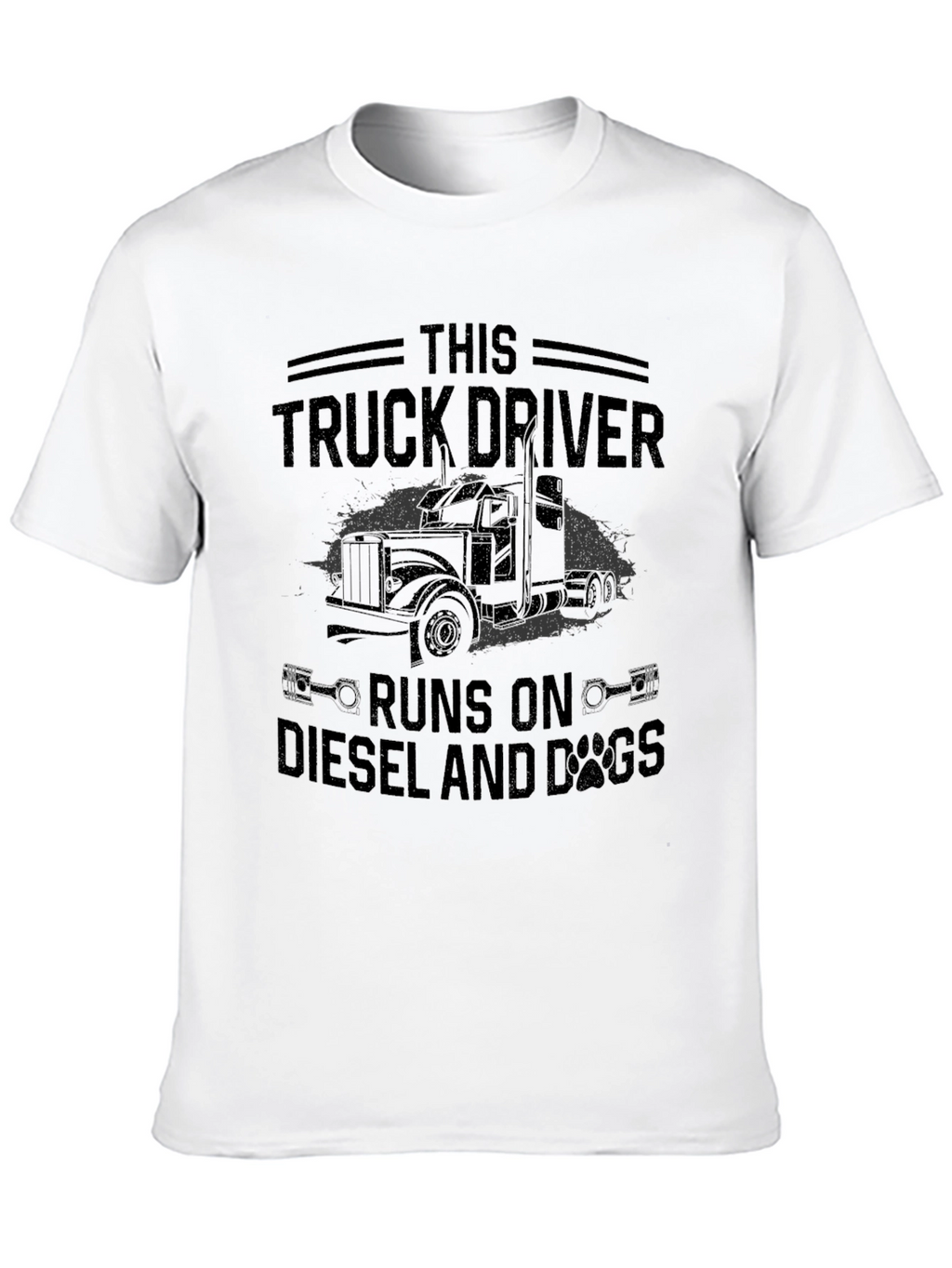 Truck Driver Diesel and Dogs Graphic Tee