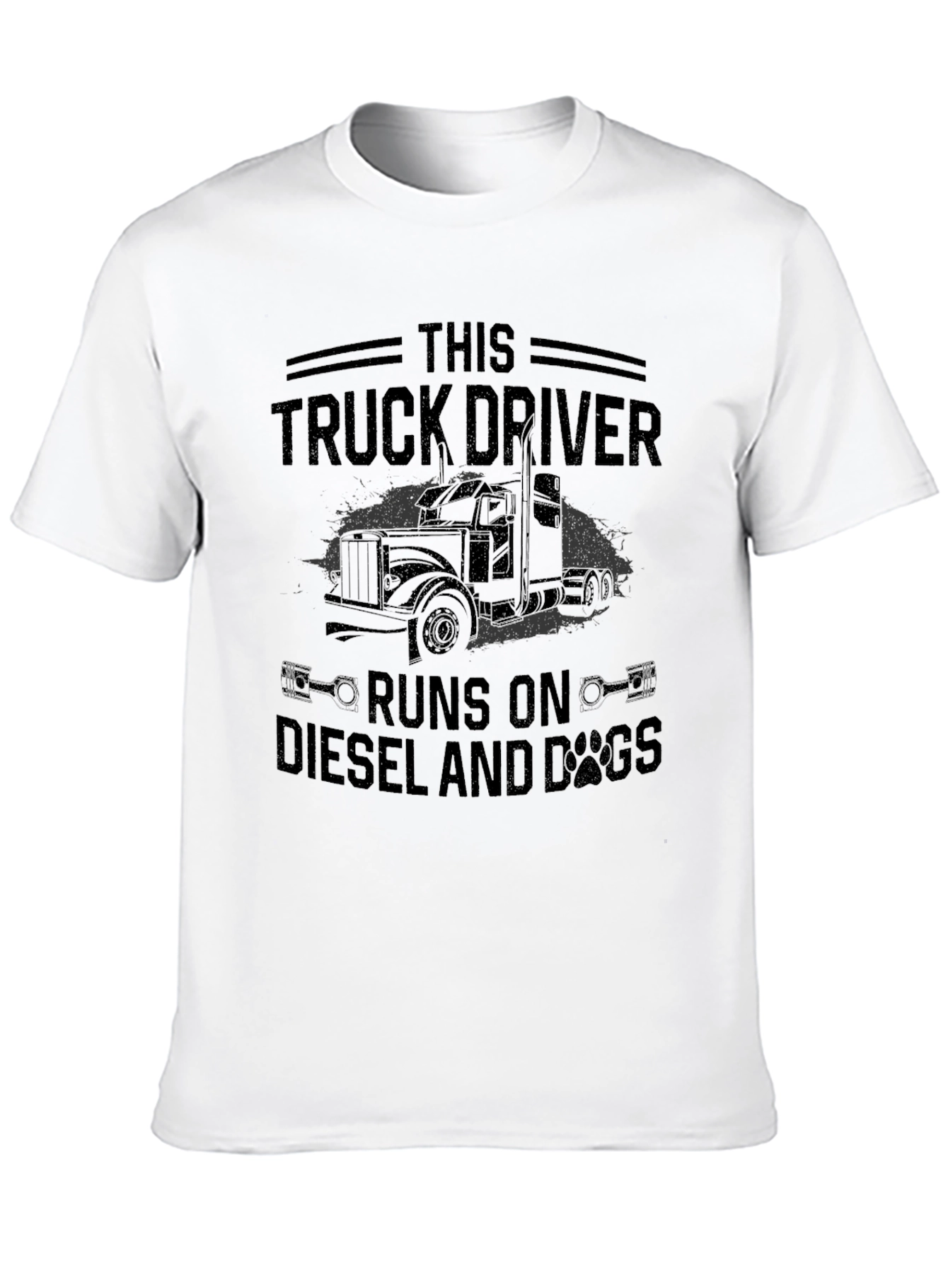 Truck Driver Diesel and Dogs Graphic Tee