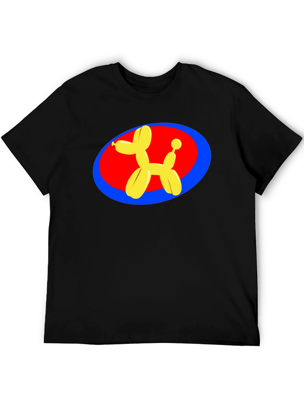 Balloon Dog Graphic Tee - Black Cotton T-Shirt