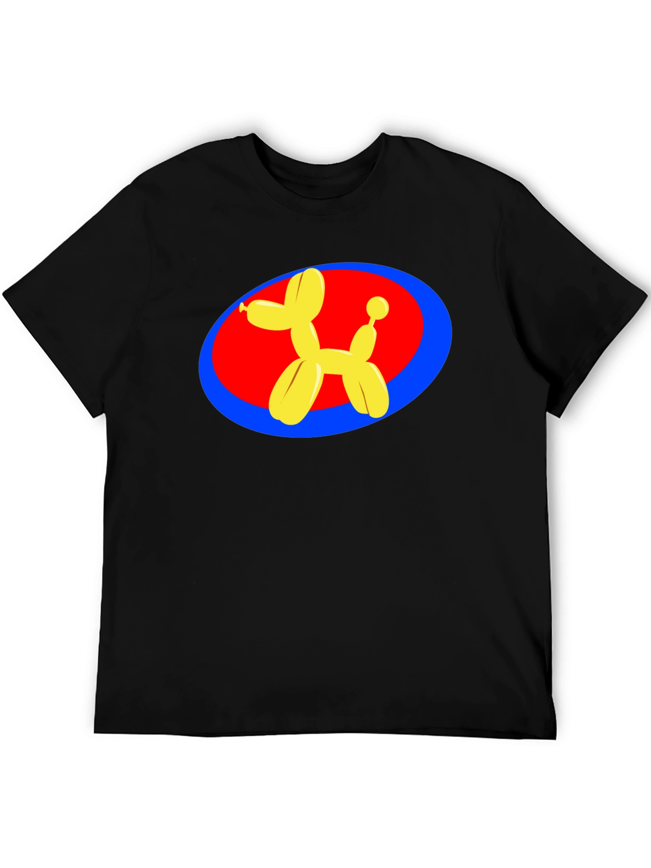 Balloon Dog Graphic Tee - Black Cotton T-Shirt