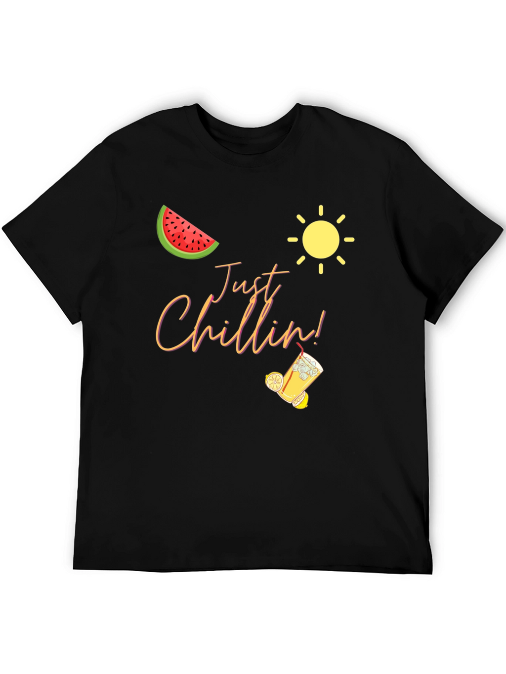 Just Chillin Graphic Black T-Shirt