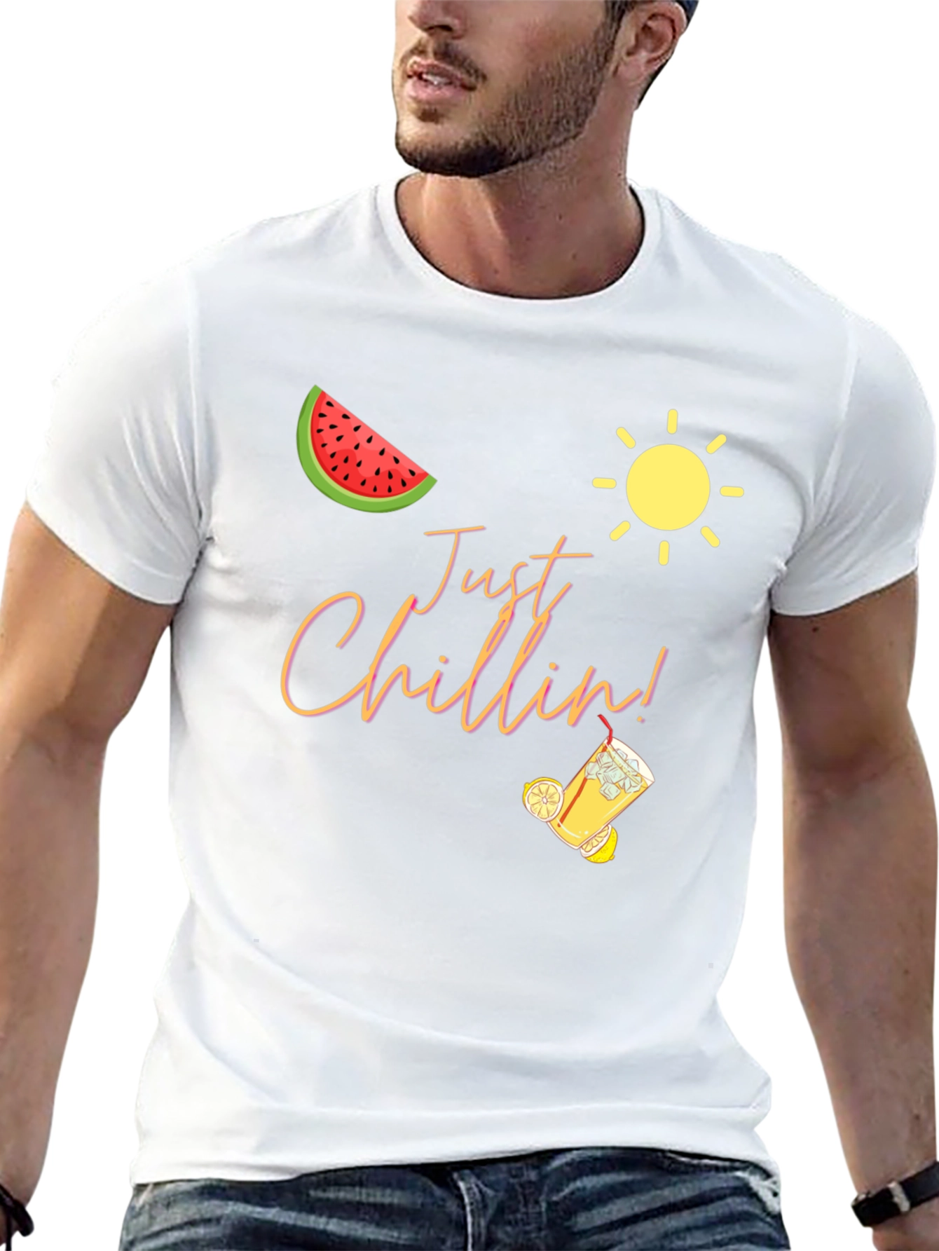 Just Chillin Graphic Black T-Shirt