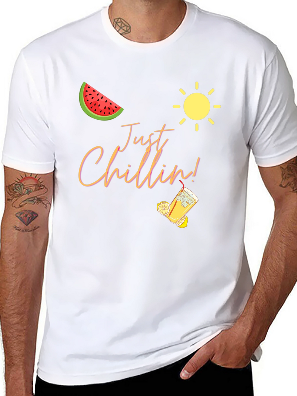 Just Chillin Graphic Black T-Shirt