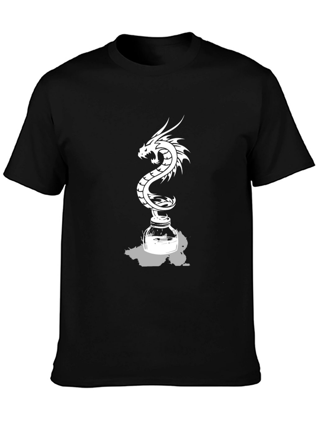 Dragon Inkwell Graphic Tee - Black Cotton Blend