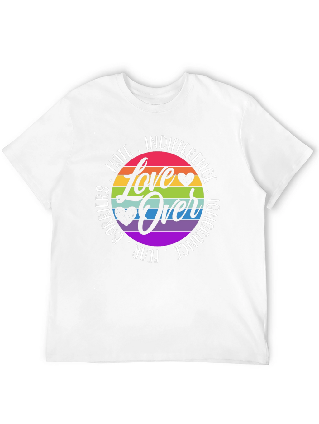Love Over Hate Rainbow Graphic Tee