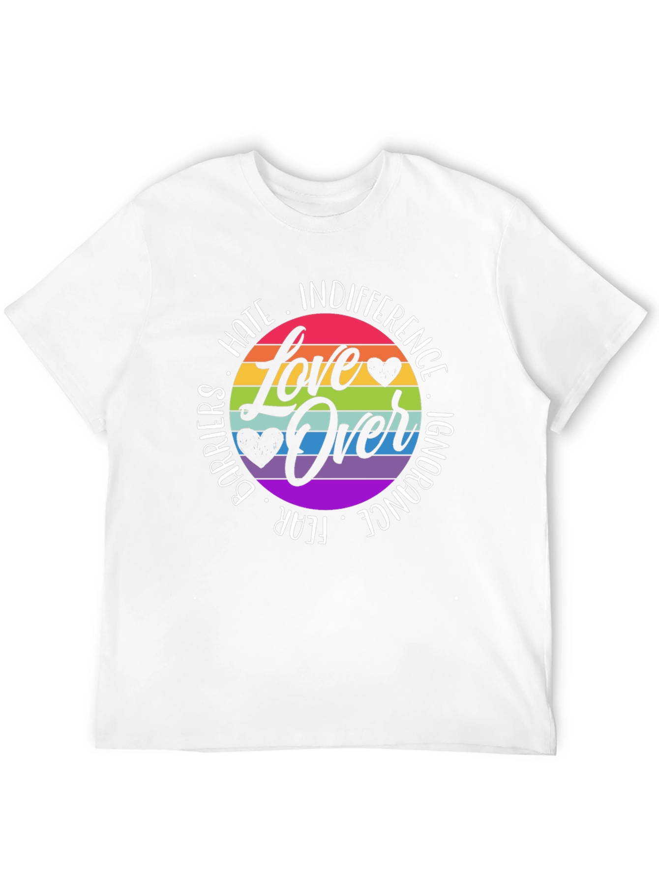 Love Over Hate Rainbow Graphic Tee