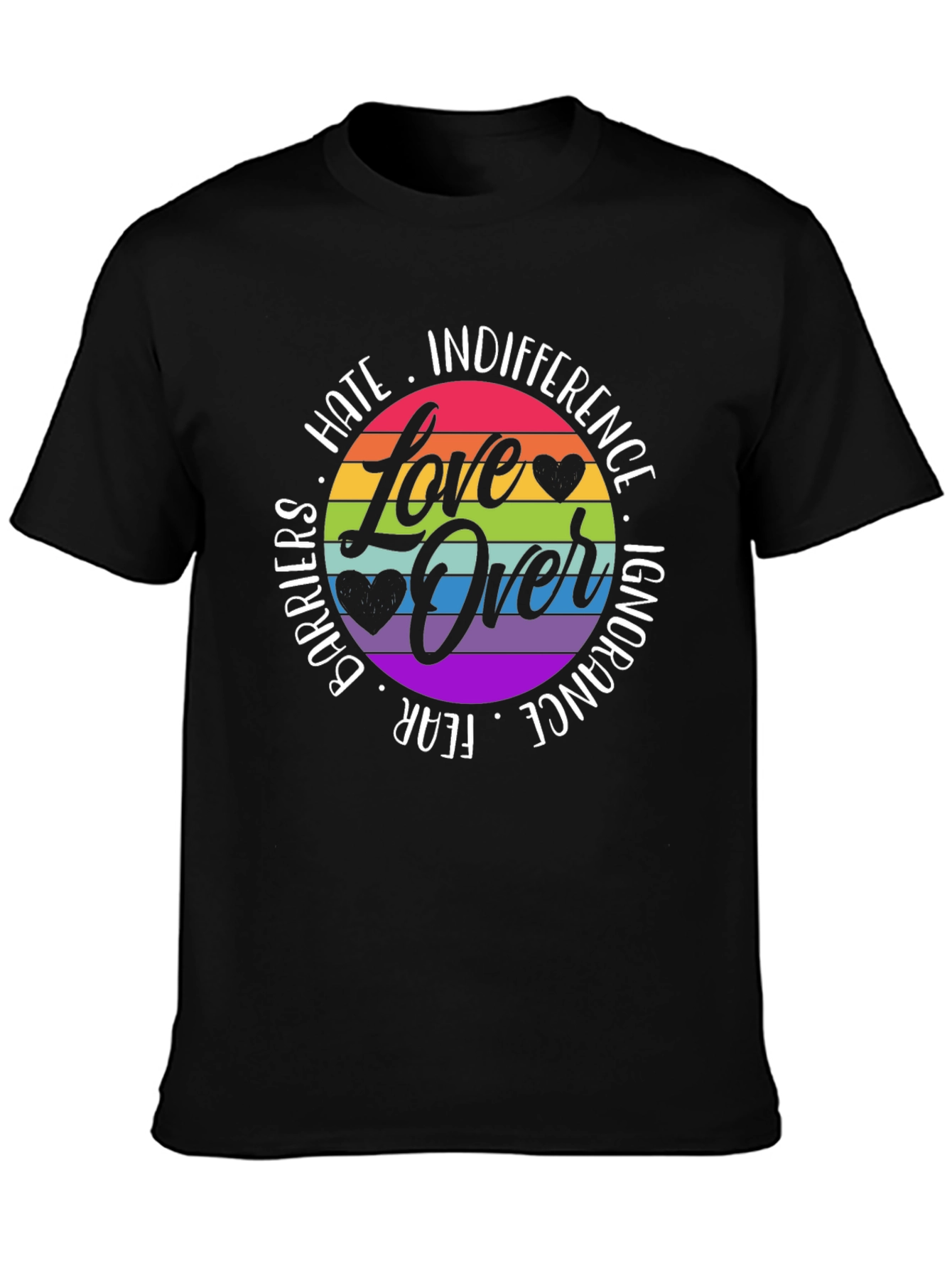 Love Over Hate Rainbow Graphic Tee