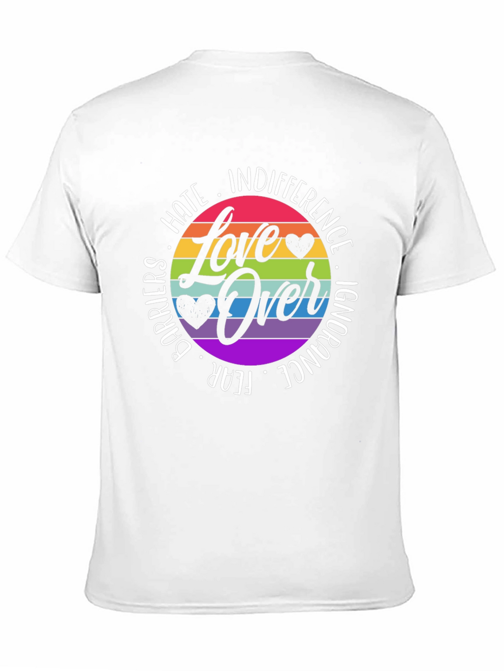 Love Over Hate Rainbow Graphic Tee