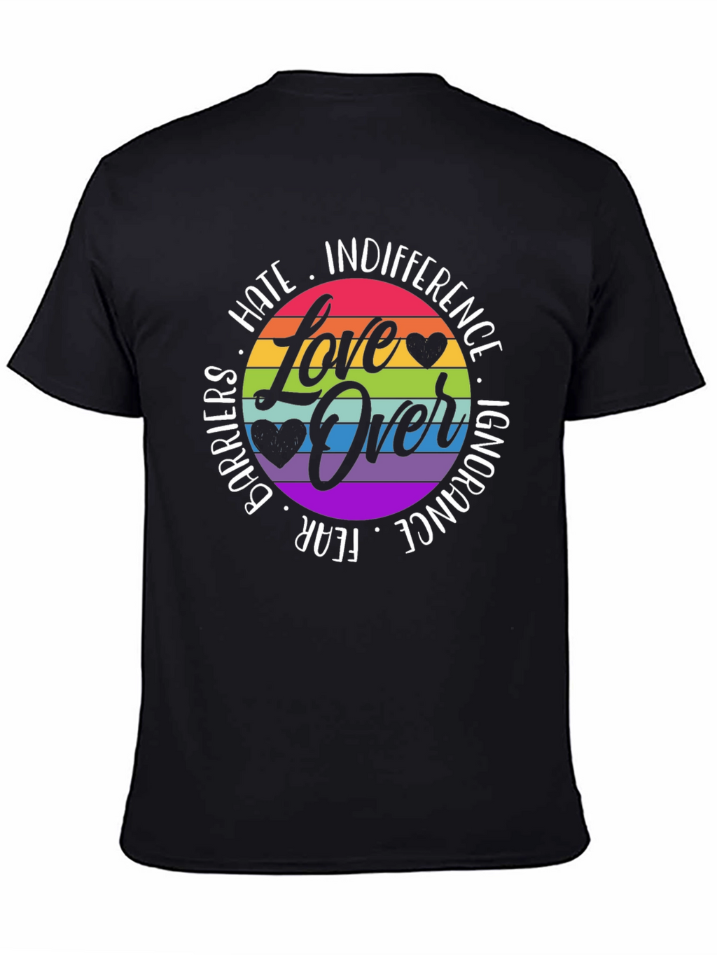 Love Over Hate Rainbow Graphic Tee