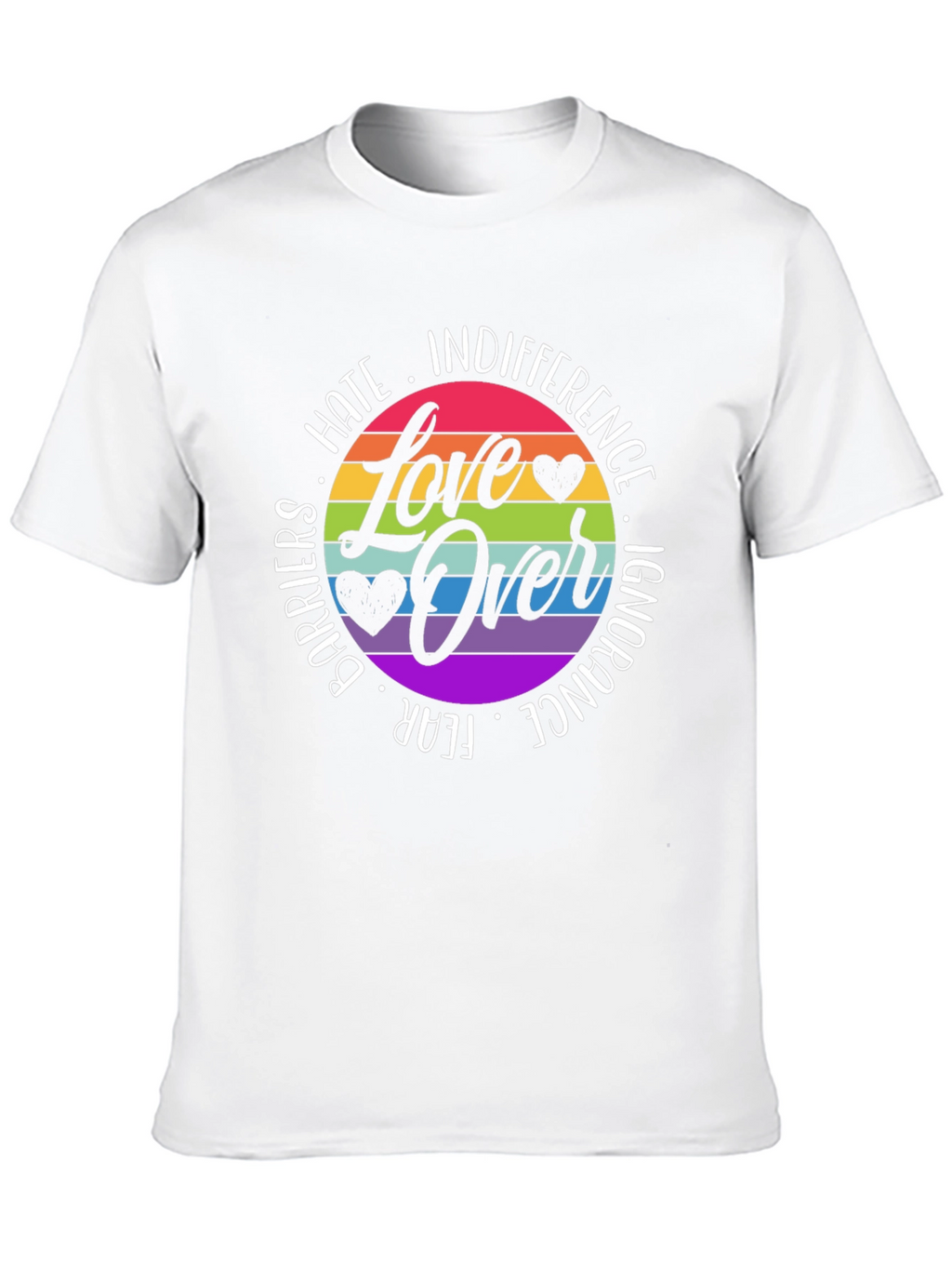 Love Over Hate Rainbow Graphic Tee