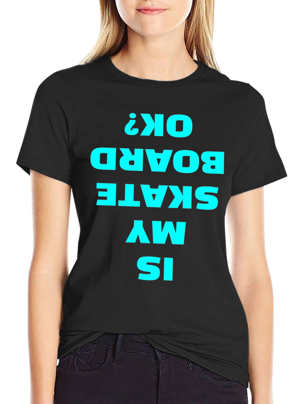 Is My Skateboard OK? Black Graphic Tee