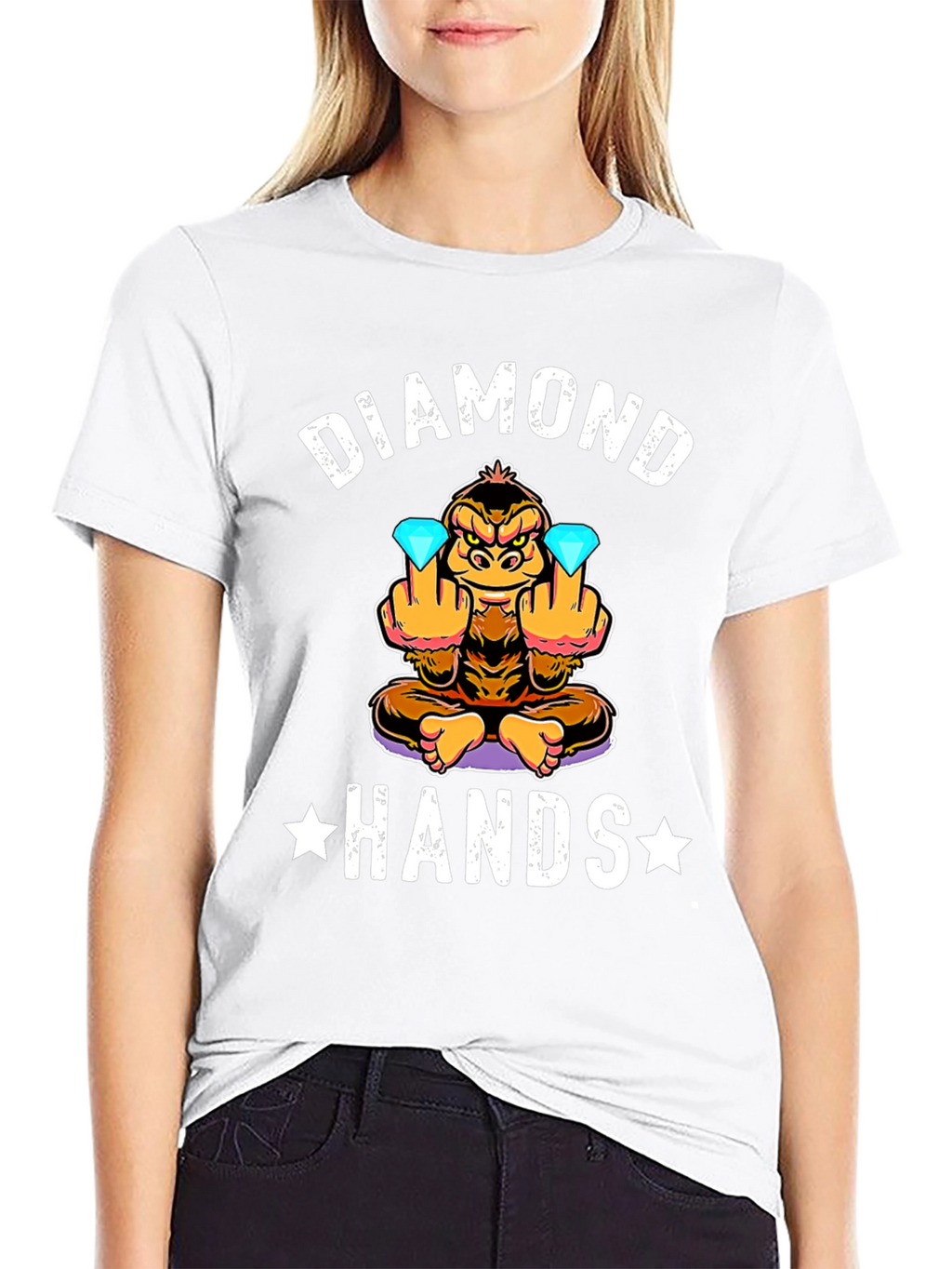 Diamond Hands Funny Monkey T-Shirt