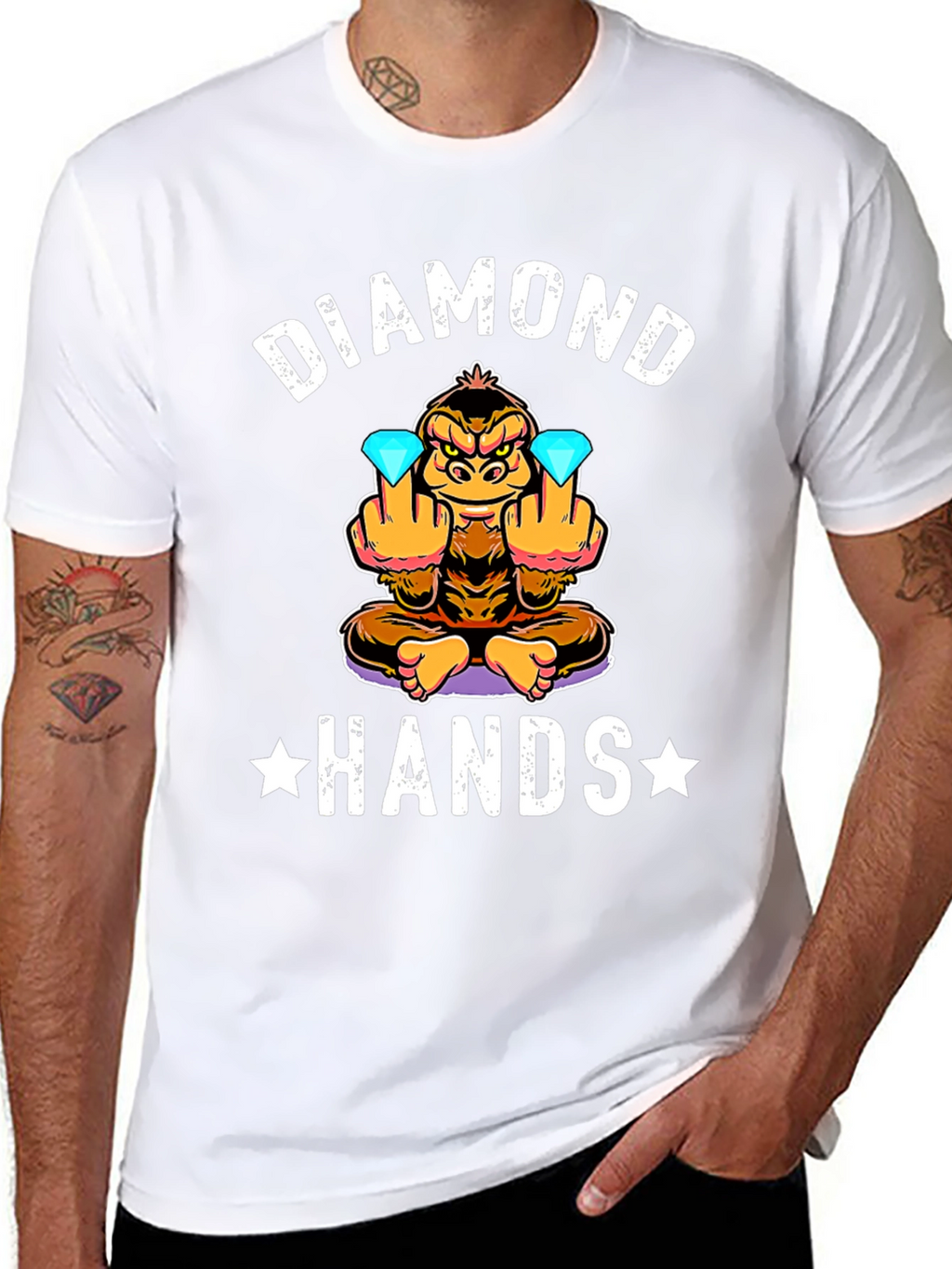 Diamond Hands Funny Monkey T-Shirt
