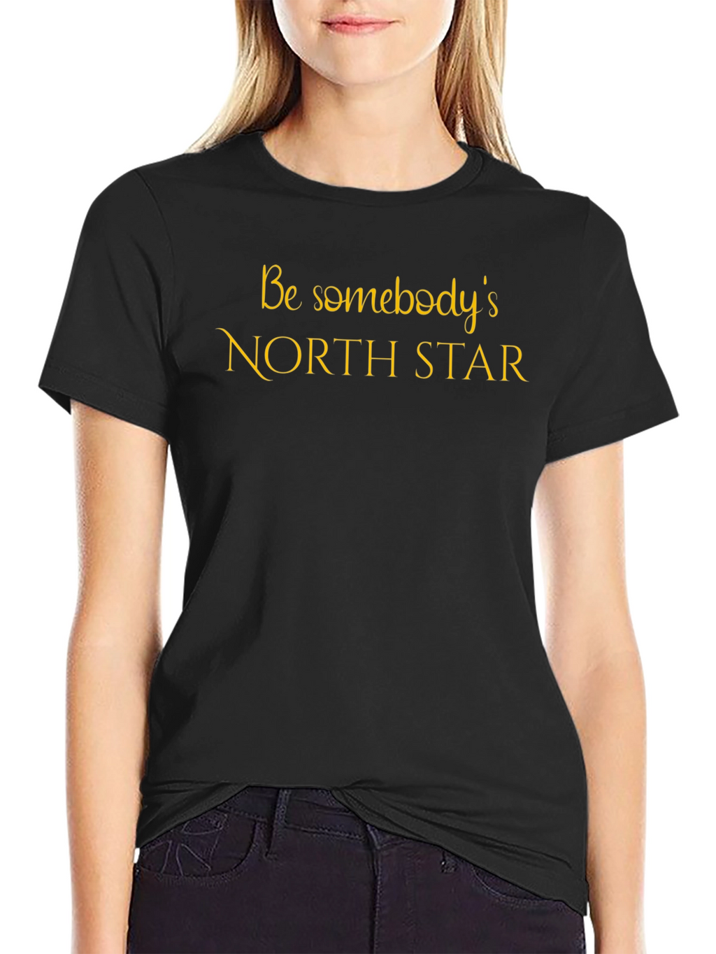 North Star Graphic Tee - Black Cotton T-Shirt