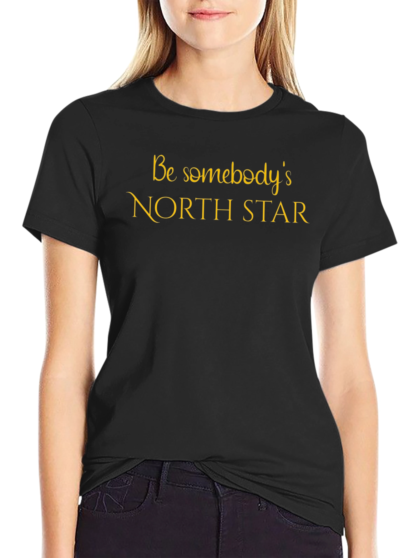 North Star Graphic Tee - Black Cotton T-Shirt