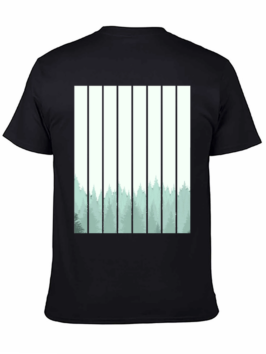 Abstract Forest Graphic Tee - Mens Black T-Shirt