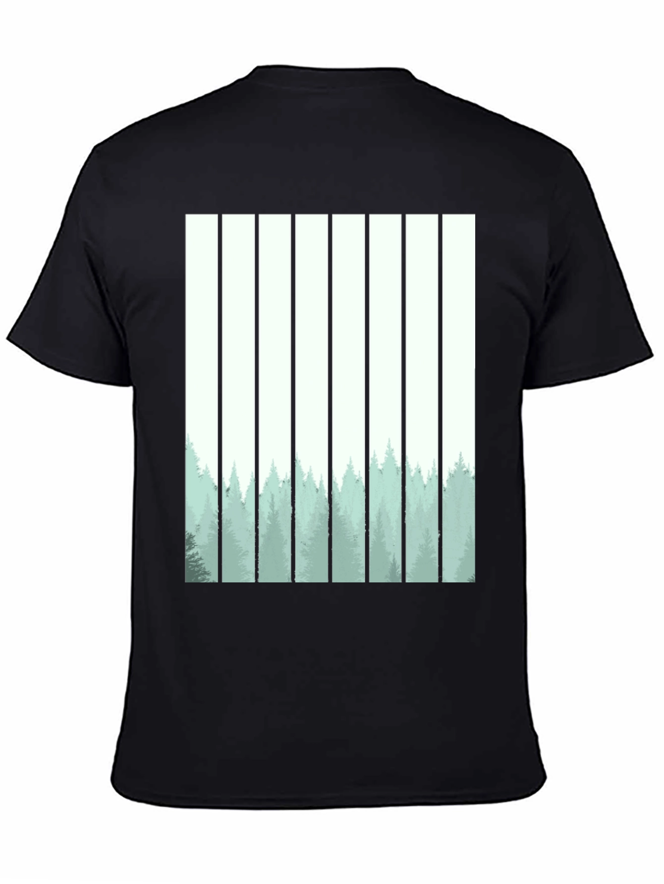 Abstract Forest Graphic Tee - Mens Black T-Shirt