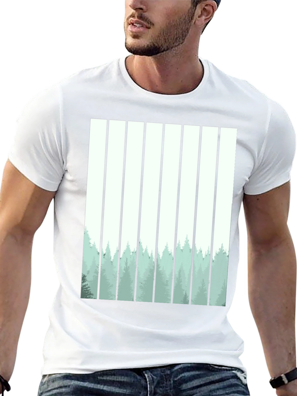 Abstract Forest Graphic Tee - Mens Black T-Shirt
