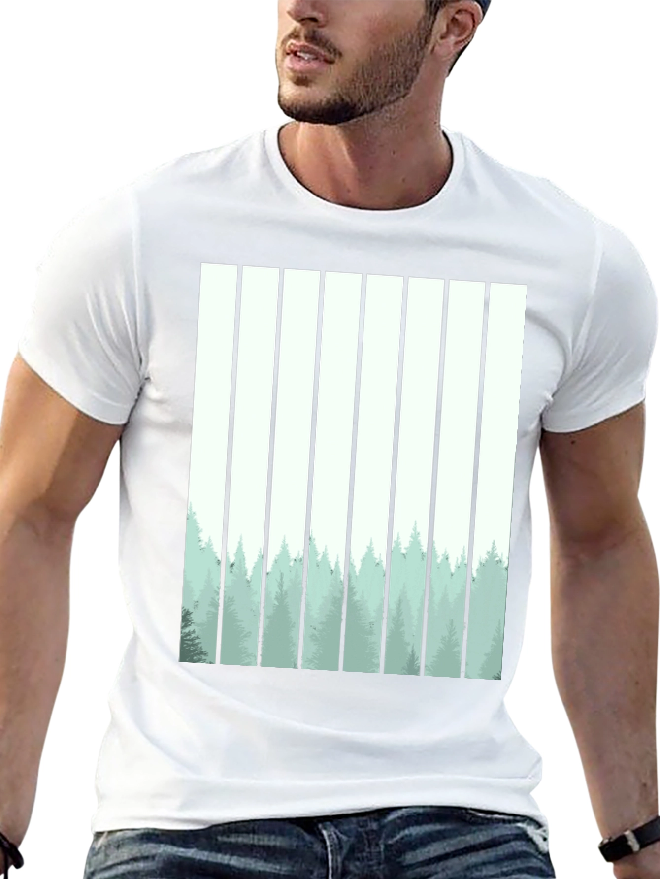 Abstract Forest Graphic Tee - Mens Black T-Shirt