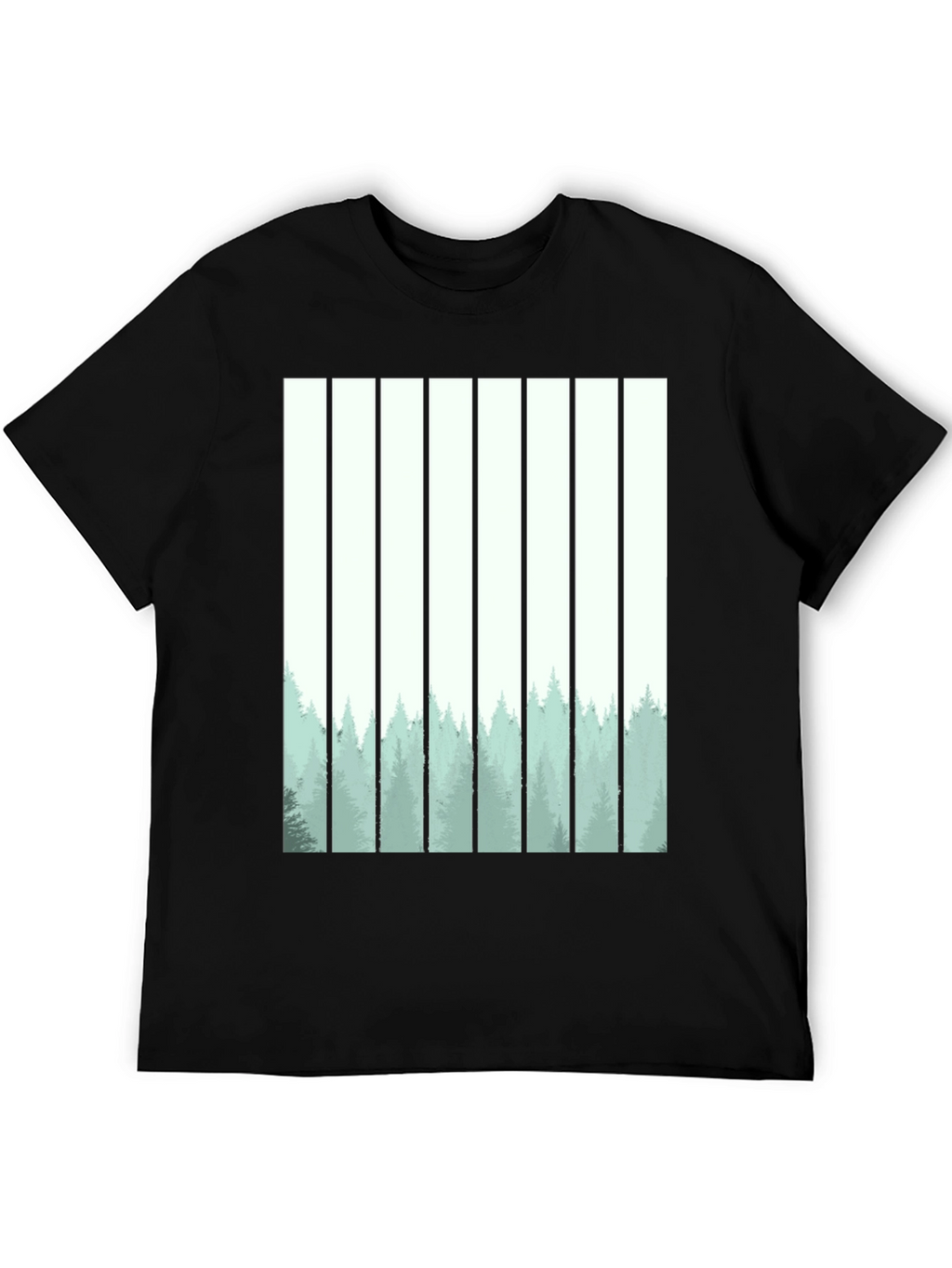 Abstract Forest Graphic Tee - Mens Black T-Shirt