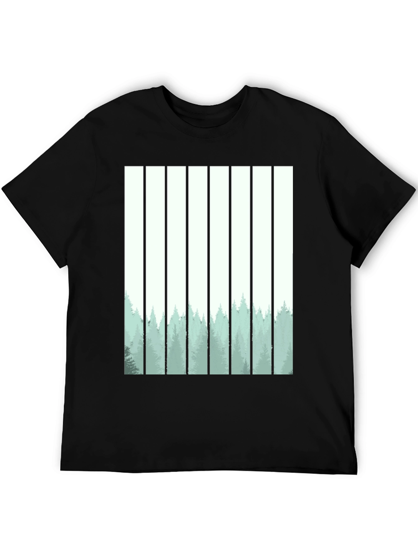 Abstract Forest Graphic Tee - Mens Black T-Shirt