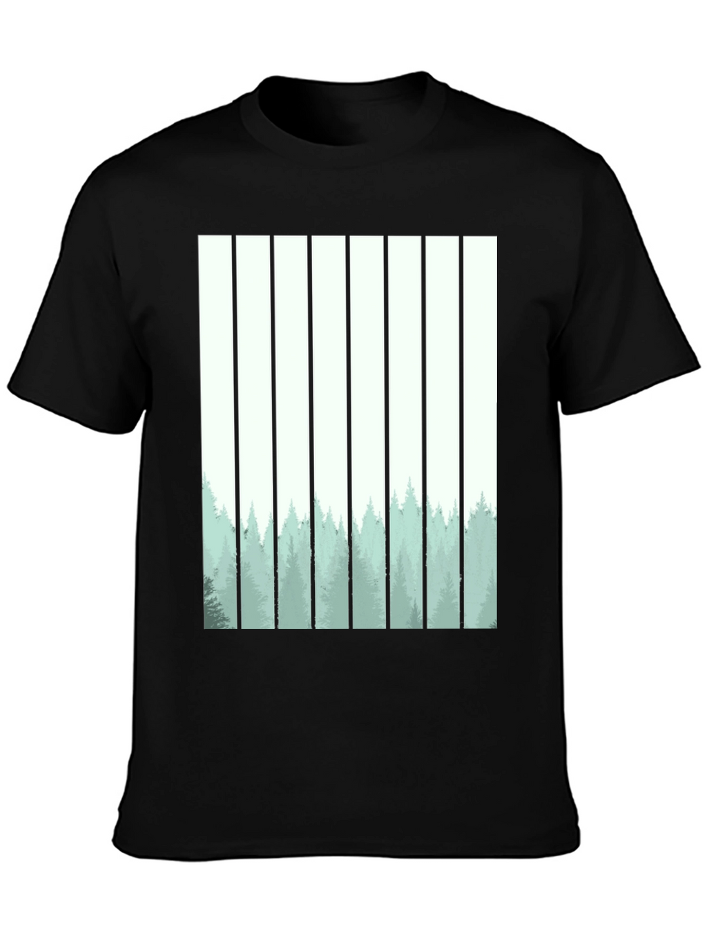 Abstract Forest Graphic Tee - Mens Black T-Shirt