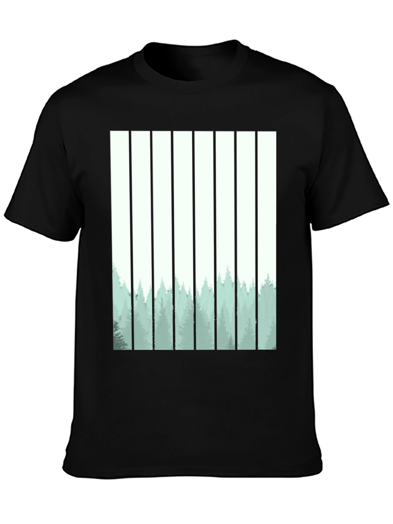 Abstract Forest Graphic Tee - Mens Black T-Shirt