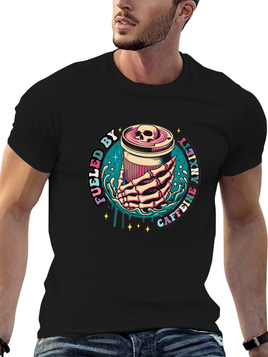 Fueled By Caffeine Anxiety T-Shirt