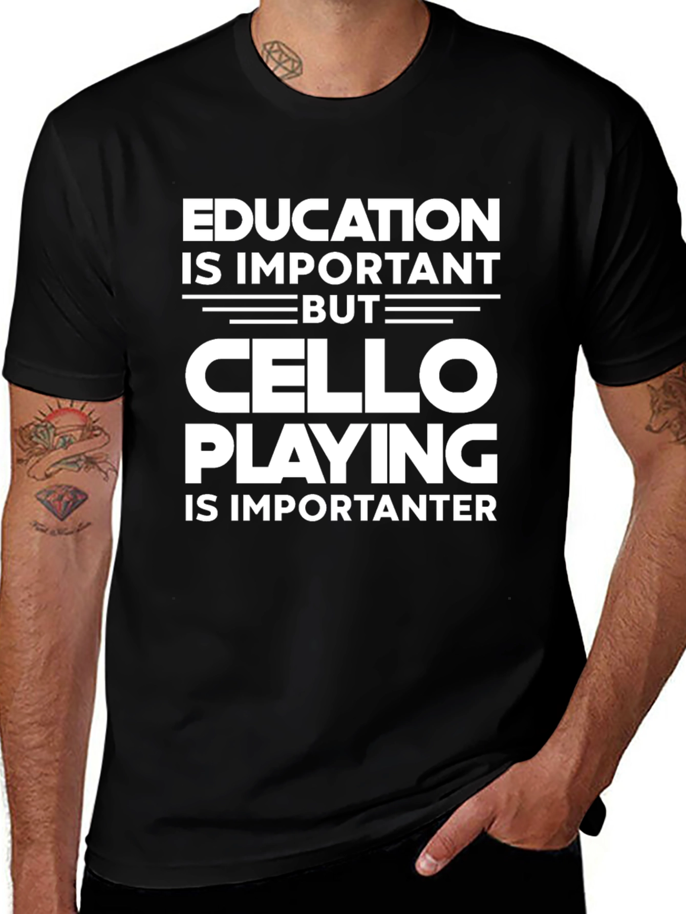 Education Important Cello Playing More Important T-Shirt