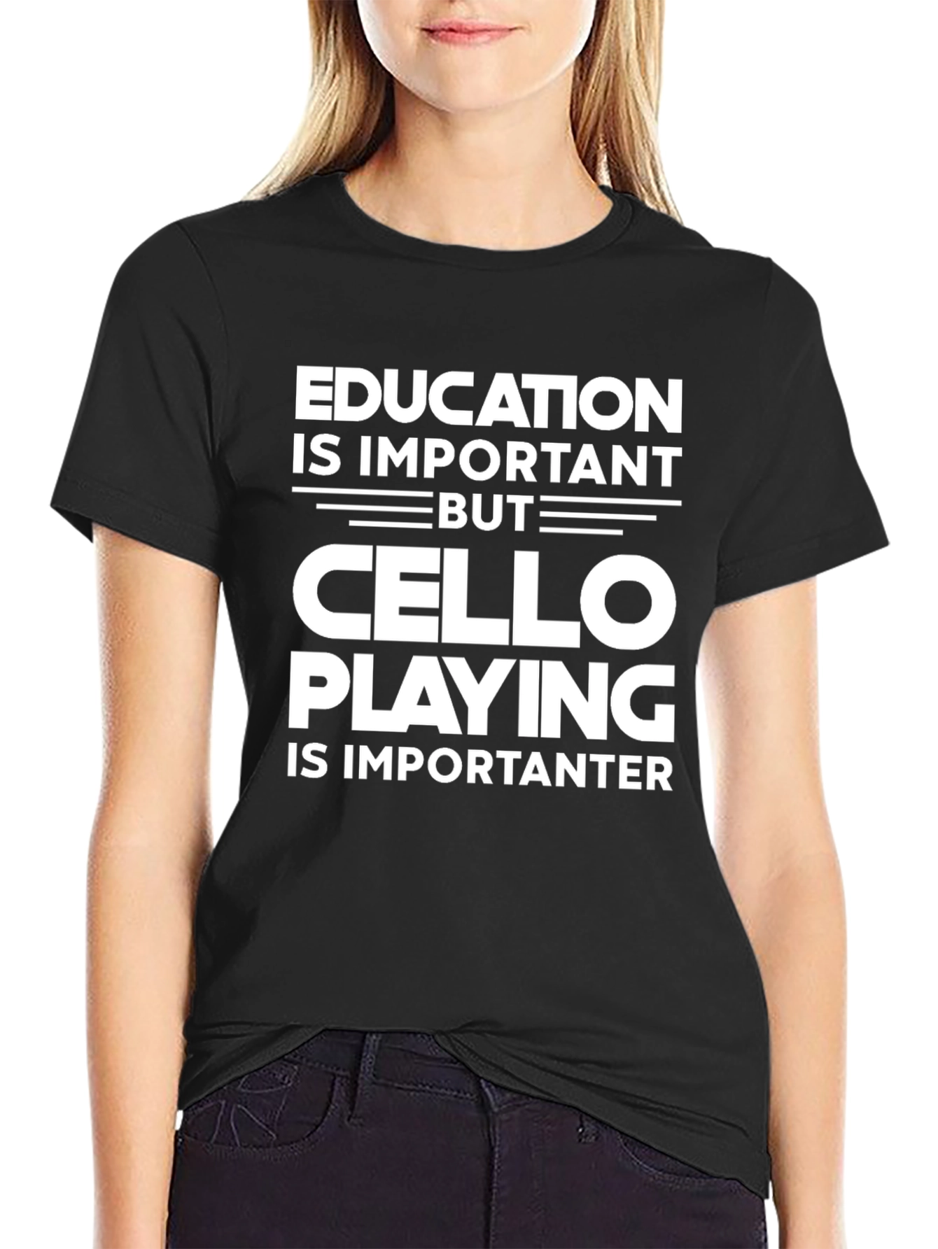 Education Important Cello Playing More Important T-Shirt
