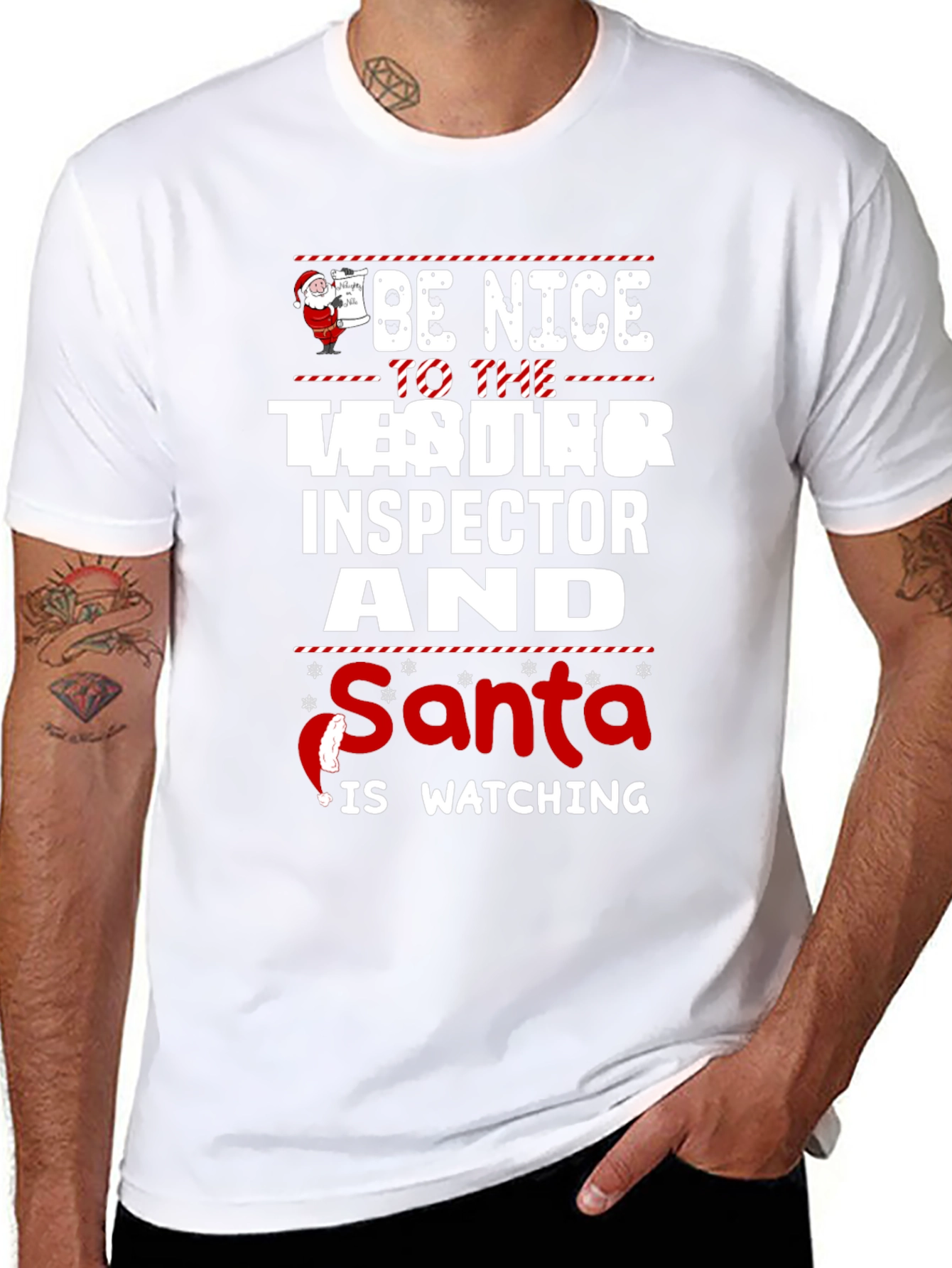 Be Nice to the Tester Inspector Santa T-Shirt